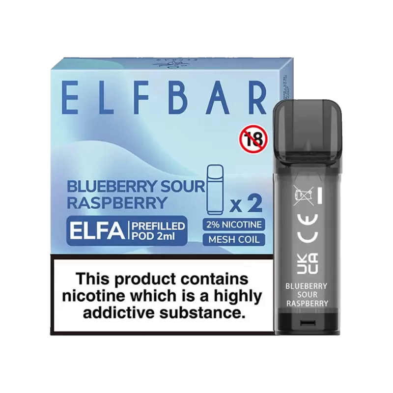 Blueberry Sour Raspberry Elfbar Elfa Pods (Pack of 2) - 20mg - Vape Product