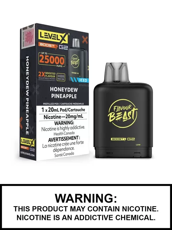 Honeydew Pineapple Iced Flavour Beast Level X Boost G2 Pods