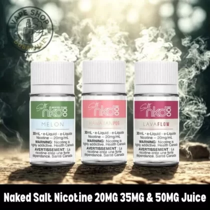 Naked Salt Nicotine 20MG 35MG & 50MG Juice - BlueRazz Wave Ice, Brain Freeze Ice; Vape Product (345957)