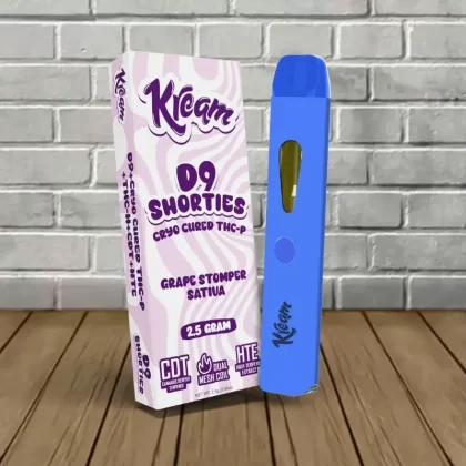 Kream D9 Shorties Cryo Cured THC-P Disposable Vape 2.5g - strains#Short Stack -- Hybrid -- DISPOSABLE>Micro Mango -- Indica -- DISPOSABLE>Tiny Tangie -- Hybrid -- DISPOSABLE>Grape Stomper --