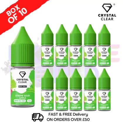 Xtreme Sour Apple Crystal Clear Nic Salt Box Of 10 – Only £17.99