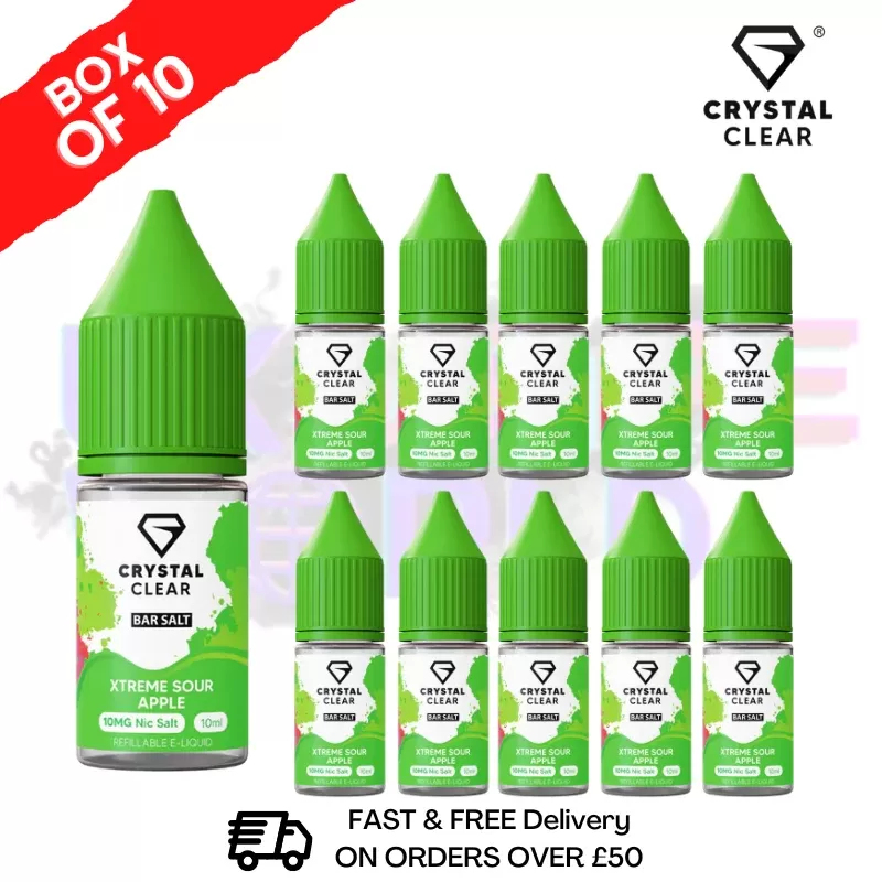 Xtreme Sour Apple Crystal Clear Nic Salt Box Of 10 – Only £17.99