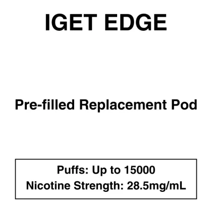 IGET Edge LP15000 – Prefilled Replacement Pod – 28.5mg/mL Nicotine – Up to 15000 Puffs – 1 Pod - Blackberry Berry, Blueberry Cherry; Banana, Berry