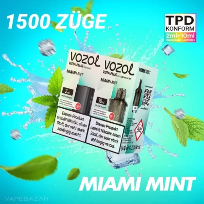 Vozol Vista Plug – Miami Mint Prefilled Pod - Pod Kit; La Fume; 850 mAh
