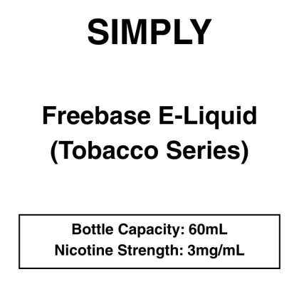 Simply Tobacco – Freebase E-Liquid – 60mL
