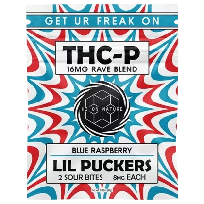Hi On Nature 16mg THC-P Lil Puckers – 3 Pack (2 Sour Bites per Pack)