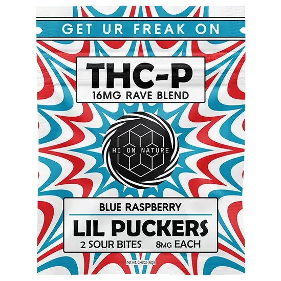 Hi On Nature 16mg THC-P Lil Puckers – 3 Pack (2 Sour Bites per Pack)