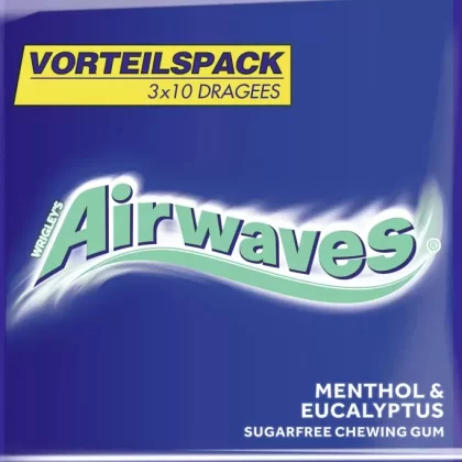 Airwaves Kaugummis Menthol&Eucalyptus 3x14g