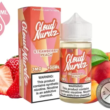 Strawberry Peach by Cloud Nurdz 100ml - Vape Product, Vape Product