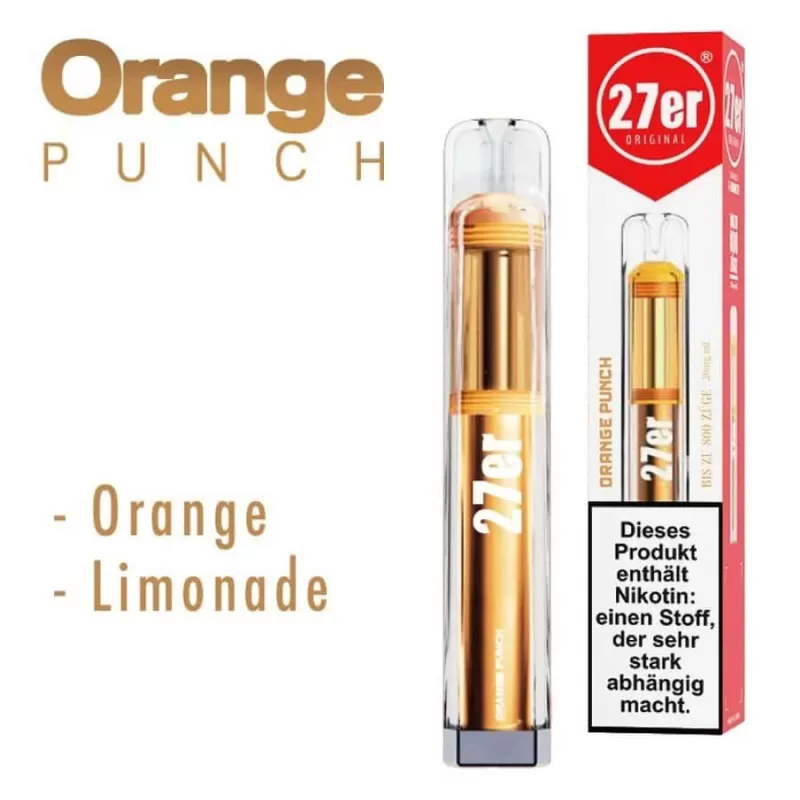 27er Vape – Orange Punch - Propylenglykol / Aromastoffe / Nikotin / Glycerin - Image 2