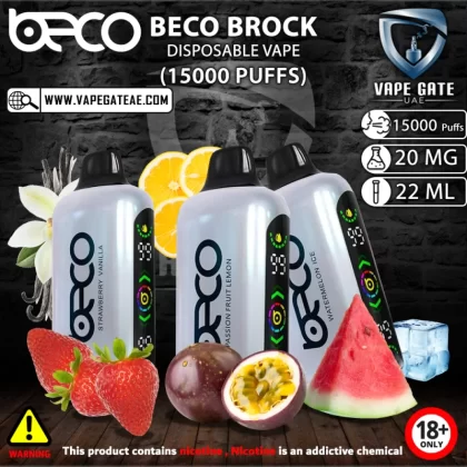 BECO BROCK DISPOSABLE VAPE (15000 PUFFS) - 20 mg / Premium Menthol