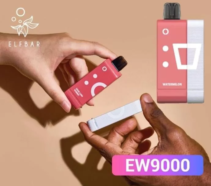 ELF Bar EW9000 Puffs Disposable Pre-filled Pod Kit - Dragon Strawnana - Green (Device) / 50 mg - Image 3