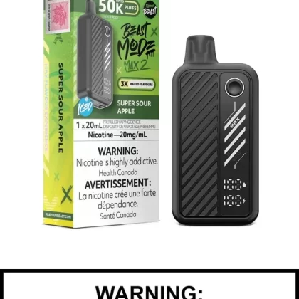 Super Sour Apple Iced Flavour Beast Beast Mode Max 2 Disposable Vape