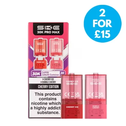 SKE Crystal 30k Pro Max 20mg (2%) Refill Pack - Vape Product; Berry Edition (Dual), Blue Edition (Dual)