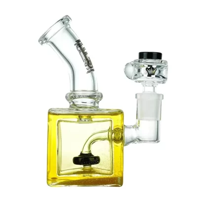 (FREEZABLE) KRAVE 6″ CUBE WATER PIPE – YELLOW