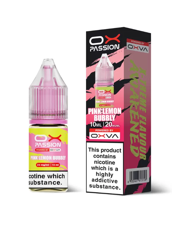 Pink Lemon Bubbly OX Passion Nic Salt E-Liquid by OXVA - 10ml - 20mg - Image 2