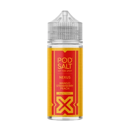 Pod Salt Mango Strawberry Peach 100ml Vape Juice By Nexus - 1 x 18mg Nic Shot