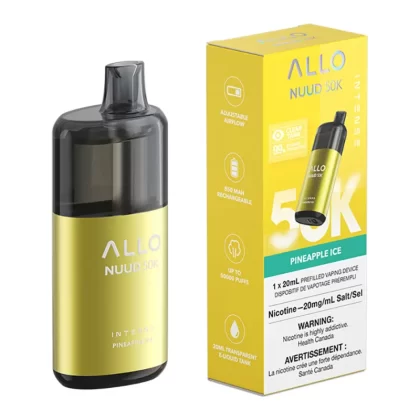 Allo Intense Nuud 50K Disposable Vape Device - Pineapple Ice 20ml - 20mg/ml