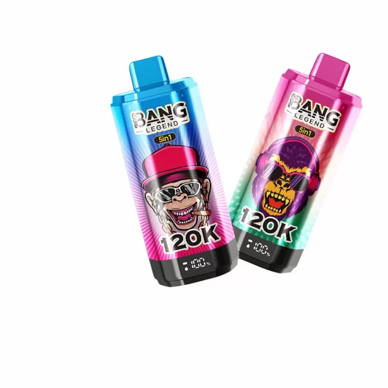 Bang Legend 120000 Puffs 5 in 1 Disposable Vape - Random Flavors(Minimum 2 Pieces), Energy Drink & Blueberry Cherry & Apple Grape & Watermelon Dragon Fruit & Mamba; 3-nicotine, 5-nicotine (665264)