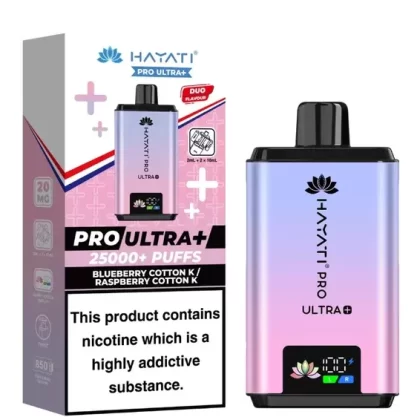 Hayati Pro Ultra Plus 25000+ Blueberry Cotton Candy / Raspberry Cotton Candy
