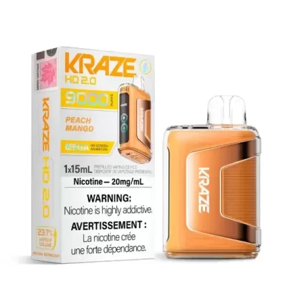 Kraze HD 2.0 Disposable Vape – 9000 Puffs – Peach Mango