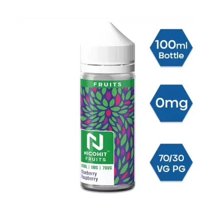 BLUEBERRY RASPBERRY E LIQUID BY NICOHIT – FRUITS 100ML 70VG