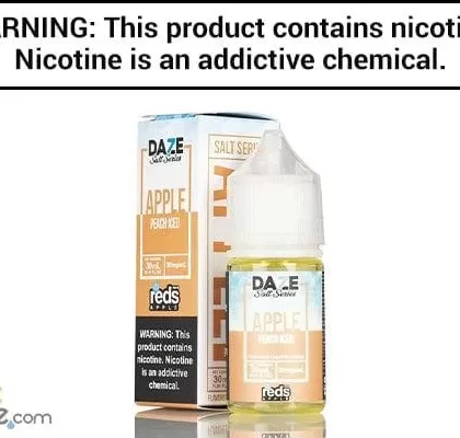 REDS PEACH APPLE ICED BY 7 DAZE SYNTHETIC SALT 30ML - Vapejuice