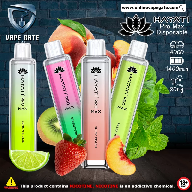 Hayati Pro Max Disposable Vape (4,000 Puffs) - Juicy Peach / 20 mg