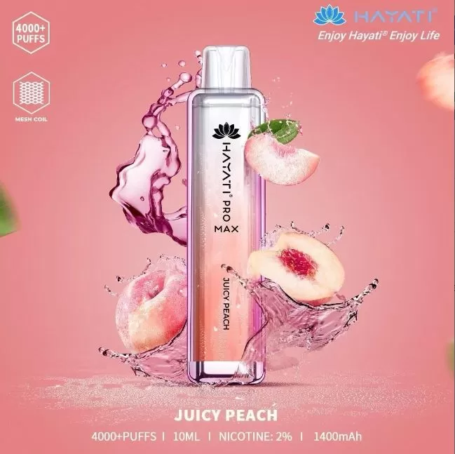 Hayati Pro Max Disposable Vape (4,000 Puffs) - Juicy Peach / 20 mg - Image 2