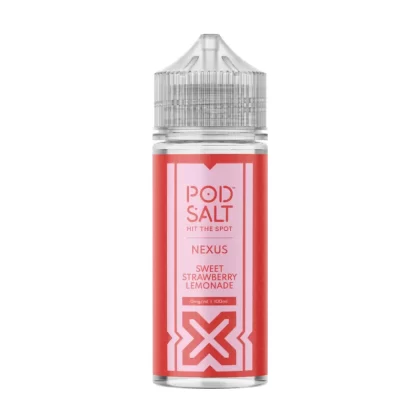 Pod Salt Sweet Strawberry Lemonade 100ml Vape Juice By Nexus - 2 x 18mg Nic Shots
