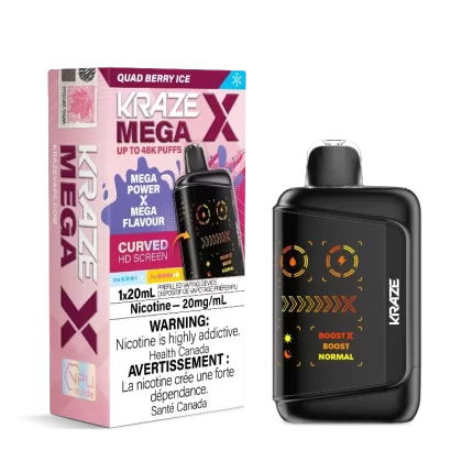 Kraze Mega X 48K – Quad Berry Ice Disposable Vape - Vape Product, 20MG (ONT-TAX)