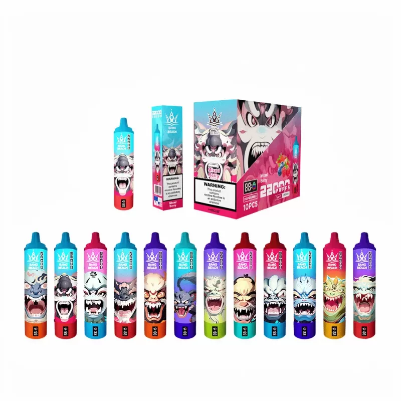 Bang Beach 22K Puffs Disposable Vape Nicotine 0%, 2%, 3%, 5% - Peach Ice, Peach Mango; 3-nicotine, 5-nicotine