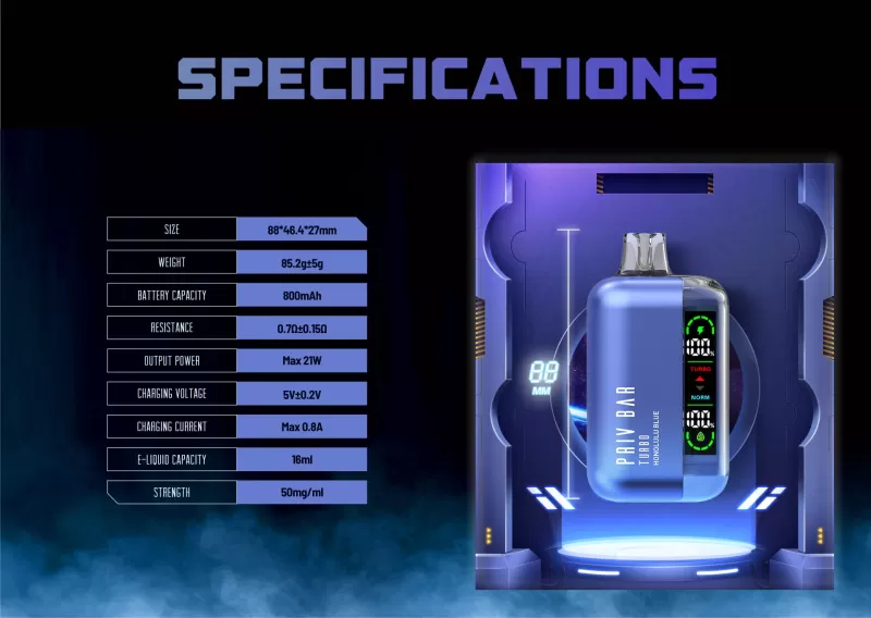 PRIV BAR Turbo Disposable Device - 15000 Puffs - Cherry Paradise - Image 3