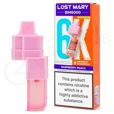 Raspberry Peach Lost Mary BM6000 Refill Pack - Ecigpremium