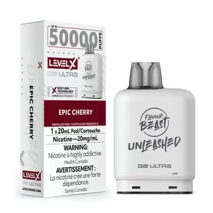 Flavour Beast Level X G2 Ultra Pod – 50k Puffs – Epic Cherry