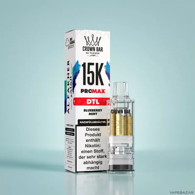Al Fakher Pods Crown Bar 15K Pro Max – DTL 6mg – Blueberry Mint - Image 2