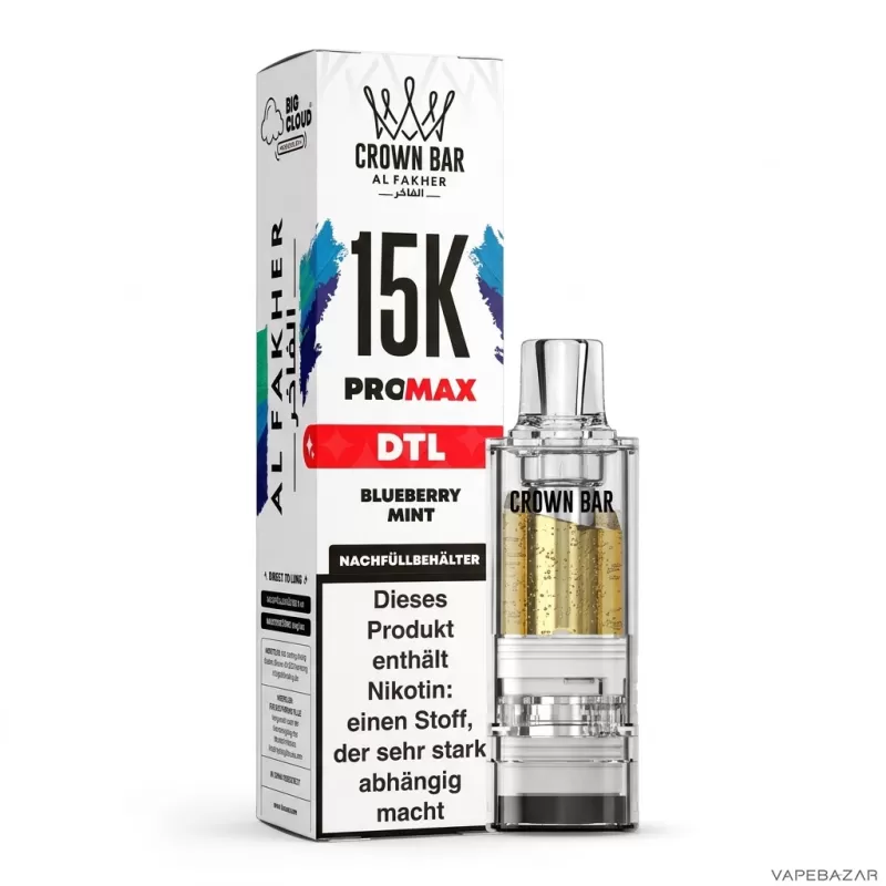 Al Fakher Pods Crown Bar 15K Pro Max – DTL 6mg – Blueberry Mint - Image 3