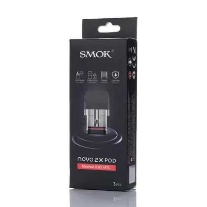 SMOK NOVO 2X REPLACEMENT PODS - Meshed 0.8 ohm mtl, Meshed 0.9 ohm mtl