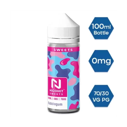 BUBBLEGUM E LIQUID BY NICOHIT – SWEETS 100ML 70VG