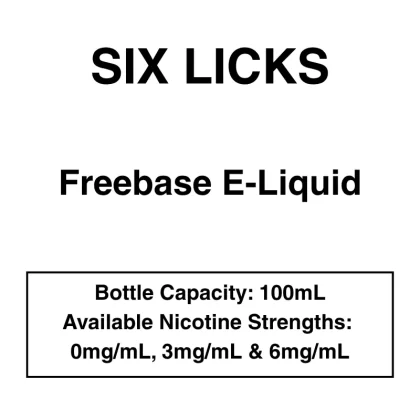 Six Licks E-Liquid 100ml – 0/3/6mg