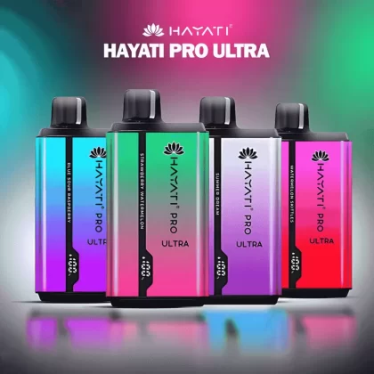 Hayati Pro Ultra 15000 Puffs Disposable Kit - Blueberry Cotton Candy / Raspberry Cotton Candy / 20mg / 1pc / CN - SZ Warehouse