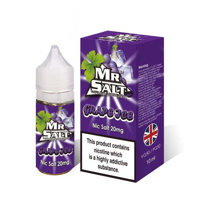 Mr Salt Grape Ice 10mg / 20mg Salt Nicotine E Liquids - Vapourdays Co