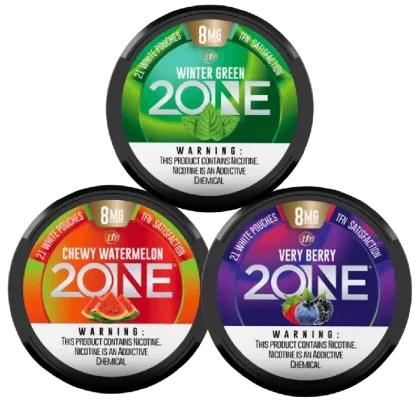 2ONE Nicotine Pouches 8mg (21 Count per Can) Ultimate Satisfaction TFN - Flavor#Chewy Watermelon>Glacier Mint>Citrus>Very Berry>Naked>Mocha Java>Winter Green>Gin & Tonic>Whiskey Cola