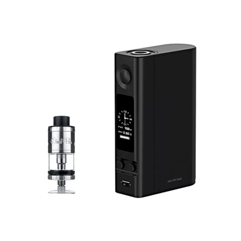 Joyetech eVic VTC Dual Battery Mod with Aspire Quad-Flex Survival Kit - Black / Stainless - Image 2