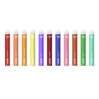 VEIIK Ticko mini Disposable Vape 800 Puffs - Flavor#Banana Ice>Grape Ice>Peach Ice>Watermelon Ice>Berry Blast>Strawberry Cake>Apple Ice>Pineapple Lemonade>Pomegranate>Blueberry Ice>Cool Mint
