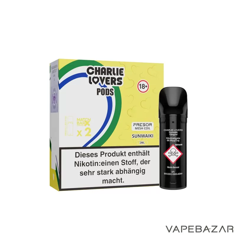 Charlie Lovers Pods – Sunwaiki (2er Pack) - 10mg/ml, 20mg/ml; Vape Product - Image 3
