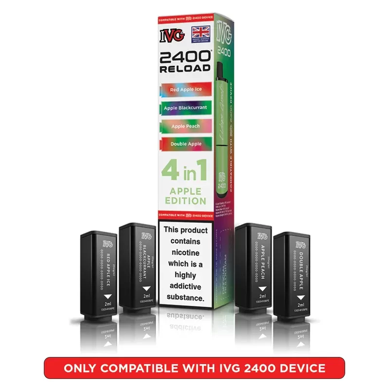 IVG 2400 Reload 4 in 1 Prefilled Pods Apple Edition - Strength#20mg (9B96EC) (9B96EC)