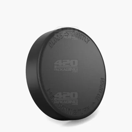 POLLEN GEAR | Child Resistant Kolossus Push Down & Turn Plastic Caps w/ PE Foam Liner | 66mm – Matte Black – 540 Count