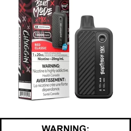 Red Classic Iced Chuggin Flavour Beast Beast Mode Max Disposable Vape