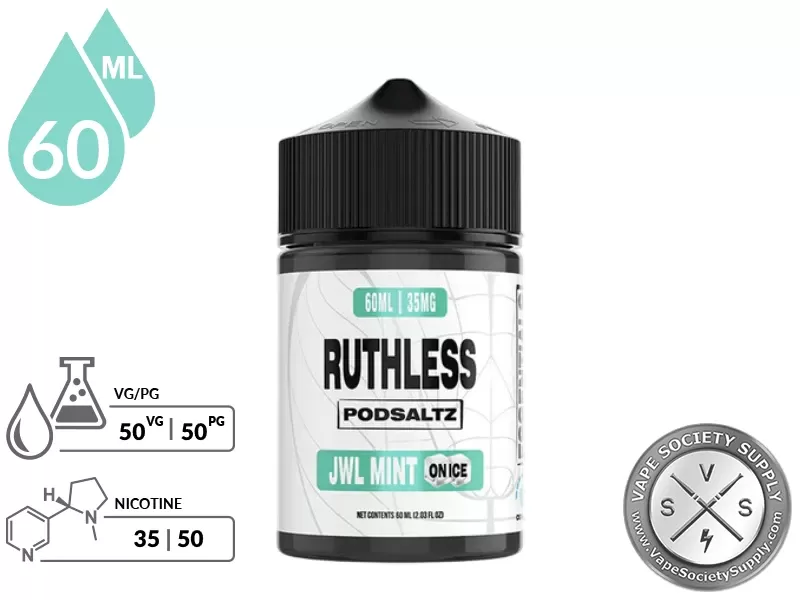 JWL Mint On Ice Ruthless Essentials Pod Salt 60ml - Image 2